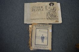 A book of drawings by H M Bateman, and another illustrated book, both with faults.