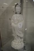 Chinese blance de chine Guanyin figure.