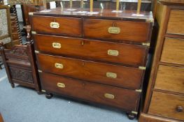 A 19th century mahogany military chest of drawers.