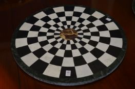 A circular specimen marble table top, 66cm diameter.