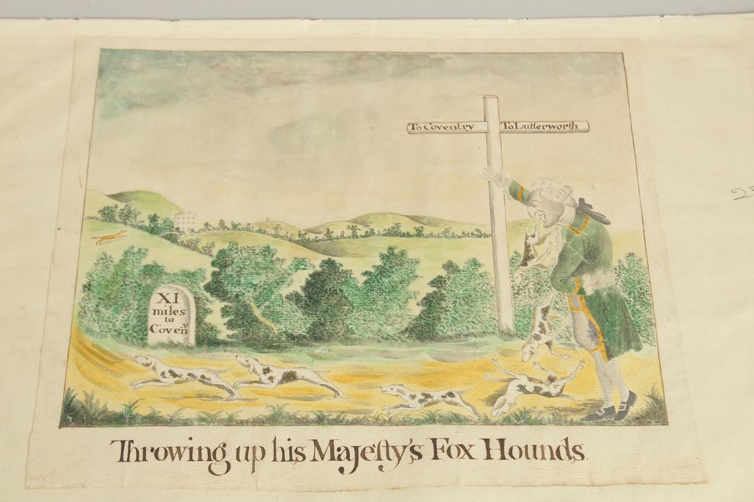 Early 19th Century English School. "Throwing Up His Majesty's Fox Hounds", Watercolour and ink, - Image 4 of 6