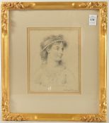 MATTHEW HAUGHTON (1766 - 1821). Portrait head and shoulders of a young lady. Signed and dated