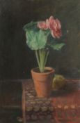 GEORGE WEISSBORT (1928 - 2013). Still Life. A flower in a plant pot. Unframed, board. 24