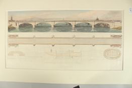 View of the Suspension Bridge across The Thames at Hammersmith, The New Iron Bridge and The Royal