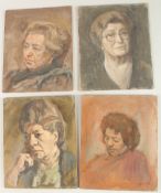 GEORGE WEISSBORT (1928 - 2013). Four studies of ladies' head and shoulders. One signed and date