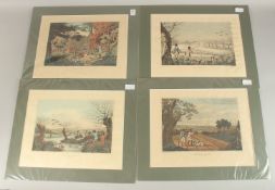 A SET OF FOUR SPORTING COLOUR PRINTS. Pheasant, Snipe, Partridge and Wild Duck shooting.