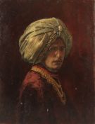 GEORGE WEISSBORT (1928 - 2013). Portrait head and shoulders of a man wearing a turban. Unframed,