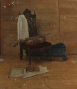 GEORGE WEISSBORT (1928 - 2013). Still Life. A violin, case, chair and book. Signed and dated '67.