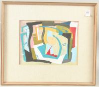 ATTRIBUTED JOHN PIPER. Abstract composition, gouache and collage. Signed. 8