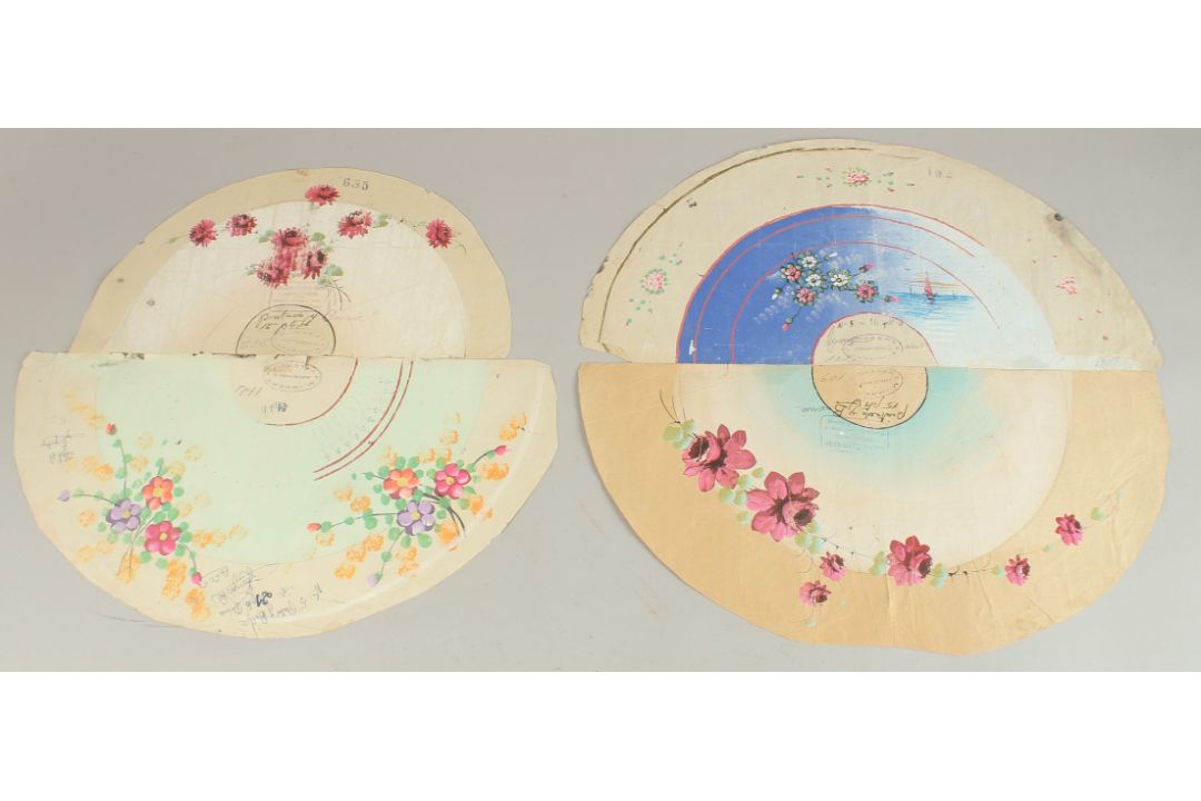 Early 20th Century Spanish School. A Design for a Fan, Watercolour, Stamped and inscribed, Shaped, - Image 1 of 3