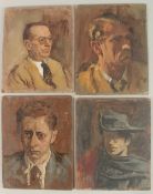 GEORGE WEISSBORT (1928 - 2013). Four studies of men head and shoulders. One signed and dated 1965.