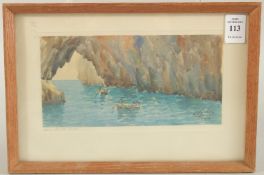 Carmelo Galea, 'Blue Grotto, Malta', watercolour, signed, 4