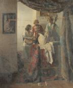 GEORGE WEISSBORT (1928 - 2013). Three figures in an interior, one playing a cello, the other a