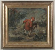 GEORGE WEISSBORT (1928 - 2013). Red Riding Hood on a hobby horse. Board. 12.5
