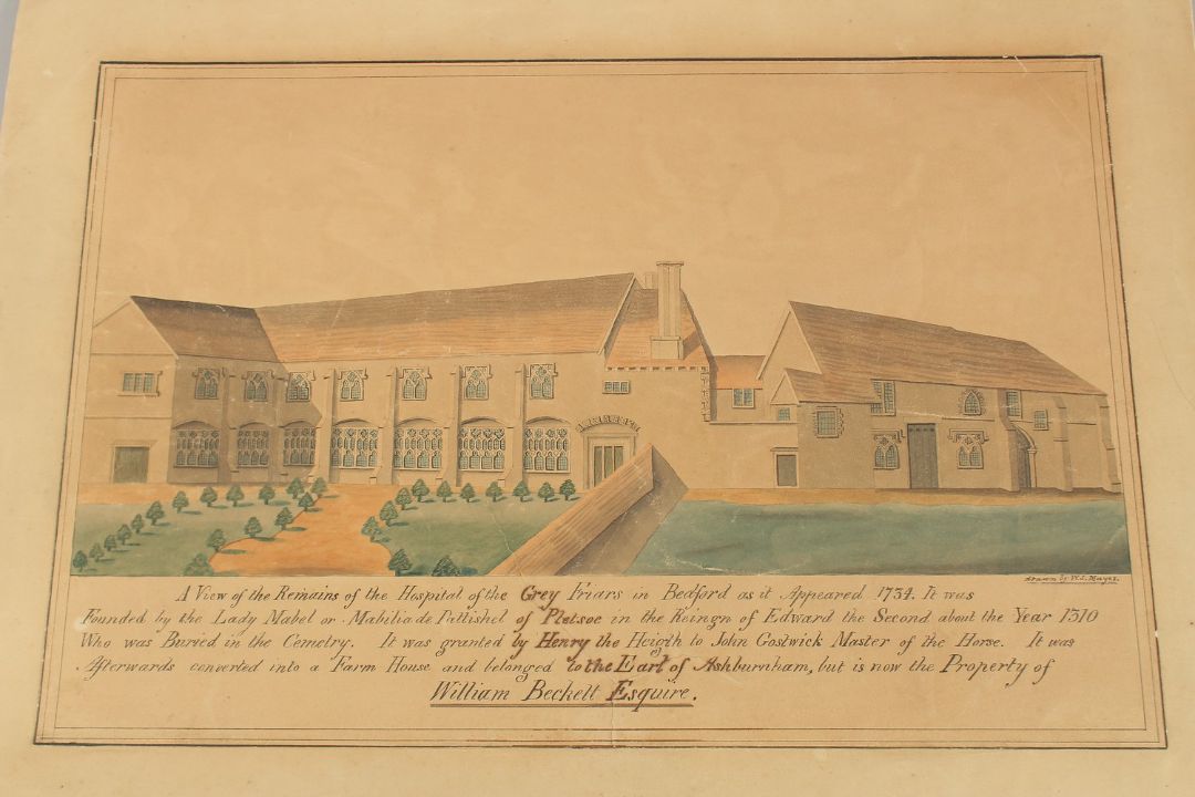 W. S. Mayes (19th Century) British, 'A View of the Remains of the Hospital of the Grey Friars in - Image 2 of 3