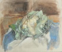 GEORGE WEISSBORT (1928 - 2013). A cauliflower. Watercolour, unframed. 6.5