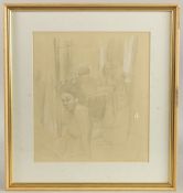GEORGE WEISSBORT (1928 - 2013). A pencil drawing, figure subject. Signed and dated 1952. 11
