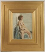 GEORGE WEISSBORT (1928 - 2013). A seated nude. Signed and dated 1974. Boar. 13.5