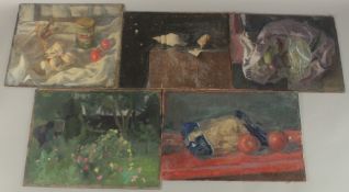 GEORGE WEISSBORT (1928 - 2013). Still Life. Two shells. Unframed, canvas on board. 10.5