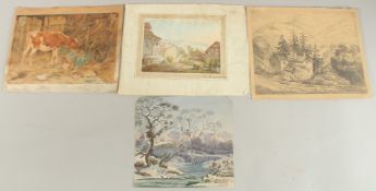 A. FRIEDRICH. Signed and dated 1886. Unframed, 7