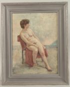 GEORGE WEISSBORT (1928 - 2013). A seated nude. Signed and dated '94. Board. 15