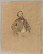 Circle of William Carpenter (19th Century) British, A study of a seated gentleman, watercolour, 19.