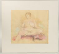 GEORGE WEISSBORT (1928 - 2013). A nude female. Paint and crayon. Signed and dated 1997, unframed.