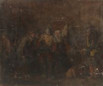GEORGE WEISSBORT (1928 - 2013). A study of fisherfolk. Unframed, panel. 15