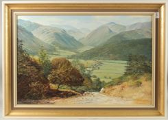 ARTHUR TERRY BLAMIRES. Borrowdale from The Rosthwaite - Watendlath Track. Oil on board, signed,