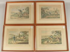 After James Gillray, Cockney Sportsmen, Plates 1 - 4, probably from the Bohn edition, mid-19th