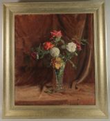 GEORGE WEISSBORT (1928 - 2013). A glass vase of roses. Framed, board. 30