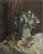 GEORGE WEISSBORT (1928 - 2013). Still Life. A vase of flowers. Unframed, canvas on board. 18