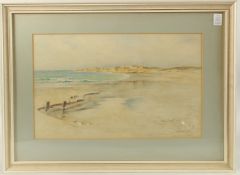 ETHEL CHEESWRIGHT. A Channel Island coastal scene, watercolour. Signed. 11