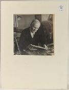 DANIEL FRASNEY b. 1928. Portrait of Joan Miro, silver gelatin print, copyright stamp. 17.7cms x 17.