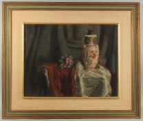 GEORGE WEISSBORT (1928 - 2013). Still Life. A Chinese vase and flowers. Signed and dated, board. 17