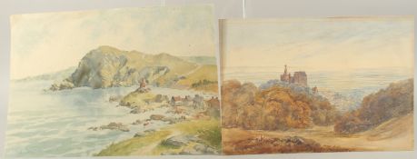G. CHARLTON. Rugged Coastal Scene. Signed. Unframed, 10.5