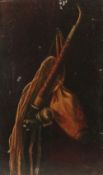 CASSIDY. A study of a decorative pipe and tobacco pouch (possibly American Indian). Oil on canvas,