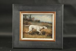 C. Harrison (20th Century), a dog in a landscape, oil on panel, 8
