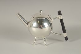 A CHRISTOPHER DRESSER DESIGN GLOBULAR SHAPED TEAPOT.