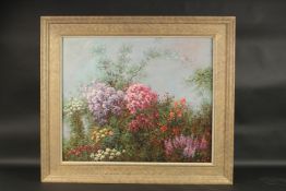 G. CARBTE. Still life of flowers. Signed. Oil on board. 20