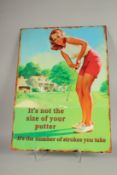 A TIN SIGN, GOLF.