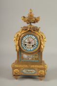 A GOOD LOUIS XVI STYLE ORMOLU MANTLE CLOCK by MIROY REQUIE, PARIS & LONDON, No. 734, striking on a