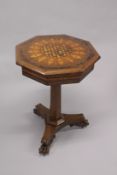 A SUPERB OCTAGONAL INLAID WORK TABLE, Attributed to RALPH TURNBULL, CIRCA. 1820, inlaid with