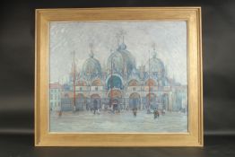 20th Century English School, a view of St Mark's Square, Venice, oil on panel, 24