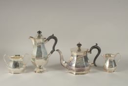 A FOUR-PIECE PLATED TEA SET.