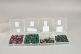 FOUR BOXES OF STONES.