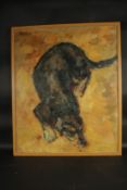 Koster, Circa 1959, an impressionst study of a resting dog, oil on canvas, signed and dated,