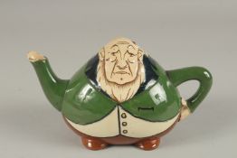 A FOLEY CHINA INTARSIO FIGURAL TEAPOT.