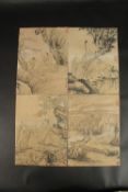 A COLLECTION OF FOUR CHINESE PICTURES ON PAPER, each 28cm x 20cm.