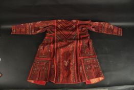 A VERY FINE 19TH - EARLY 20TH CENTURY CENTRAL ASIAN EMBROIDERED JACKET.